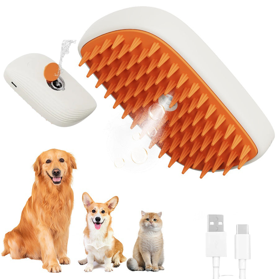 USB Rechargeable Cat Grooming Steam Brush & Massage Comb