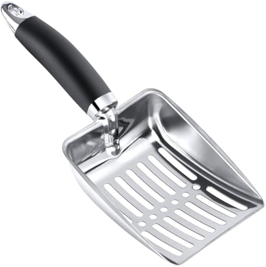 Stainless Steel Cat Litter Scoop with Comfort-Grip Handle