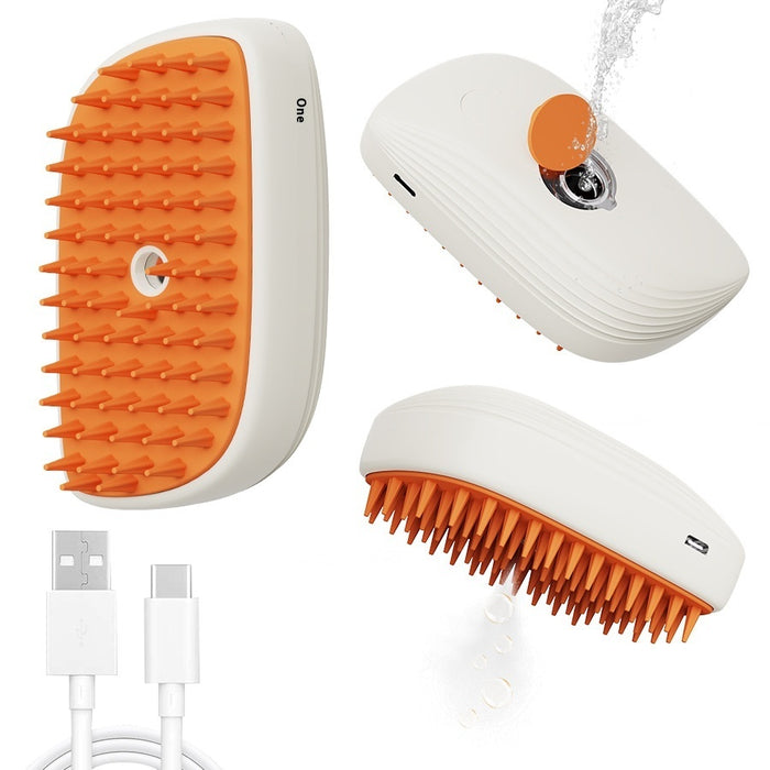 USB Rechargeable Cat Grooming Steam Brush & Massage Comb