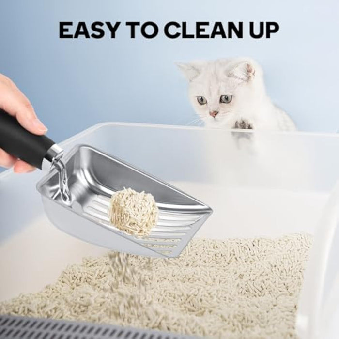 Stainless Steel Cat Litter Scoop with Comfort-Grip Handle